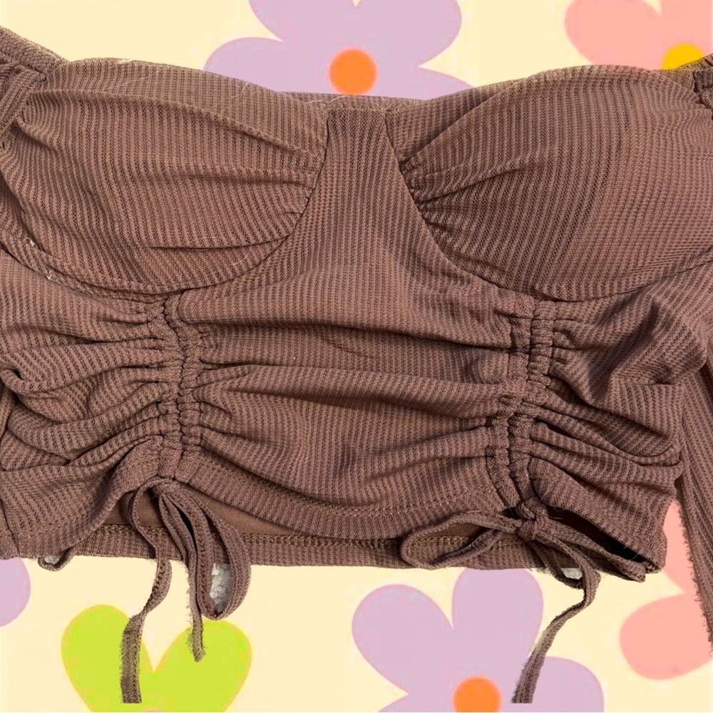 Brown Ruched Top! - Picture 2 of 5